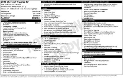 2026 Chevrolet Traverse Z71