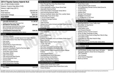 2014 Toyota Camry Hybrid XLE