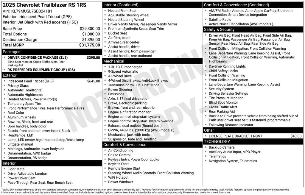 2025 Chevrolet Trailblazer RS