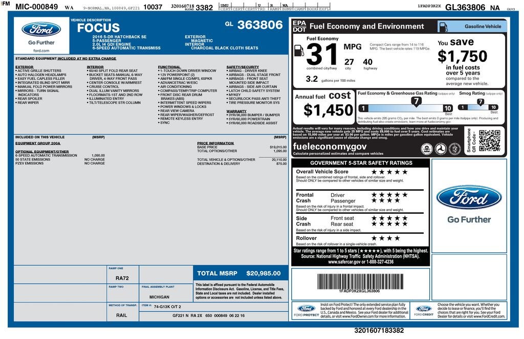 2016 Ford Focus SE