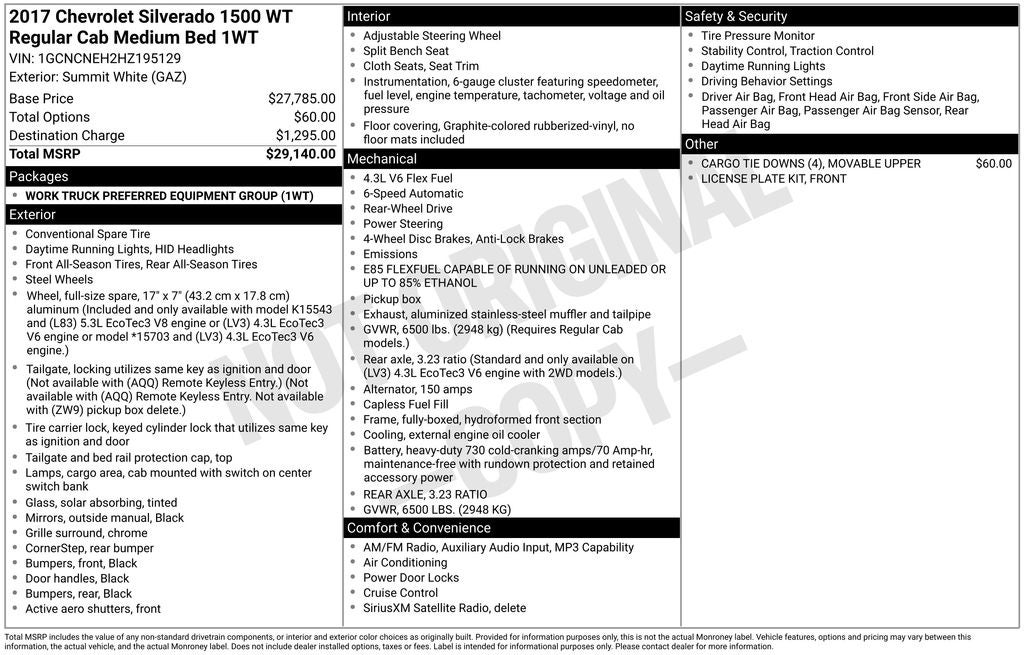 2017 Chevrolet Silverado 1500 WT