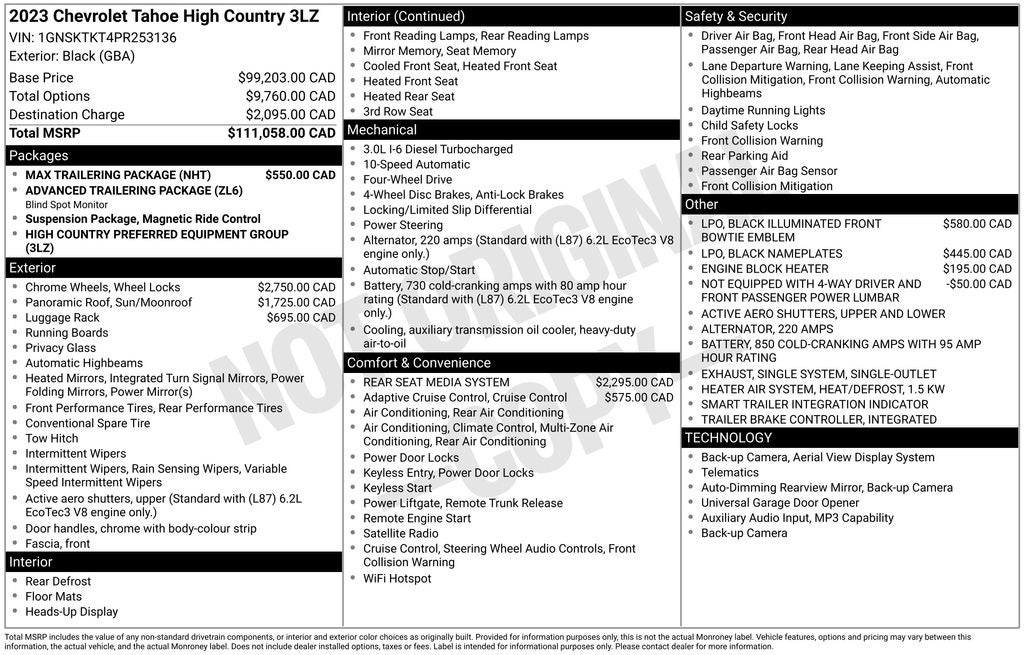 2023 Chevrolet Tahoe High Country