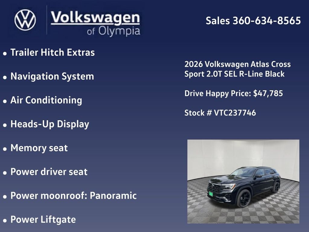 2026 Volkswagen Atlas Cross Sport SEL R-Line Black