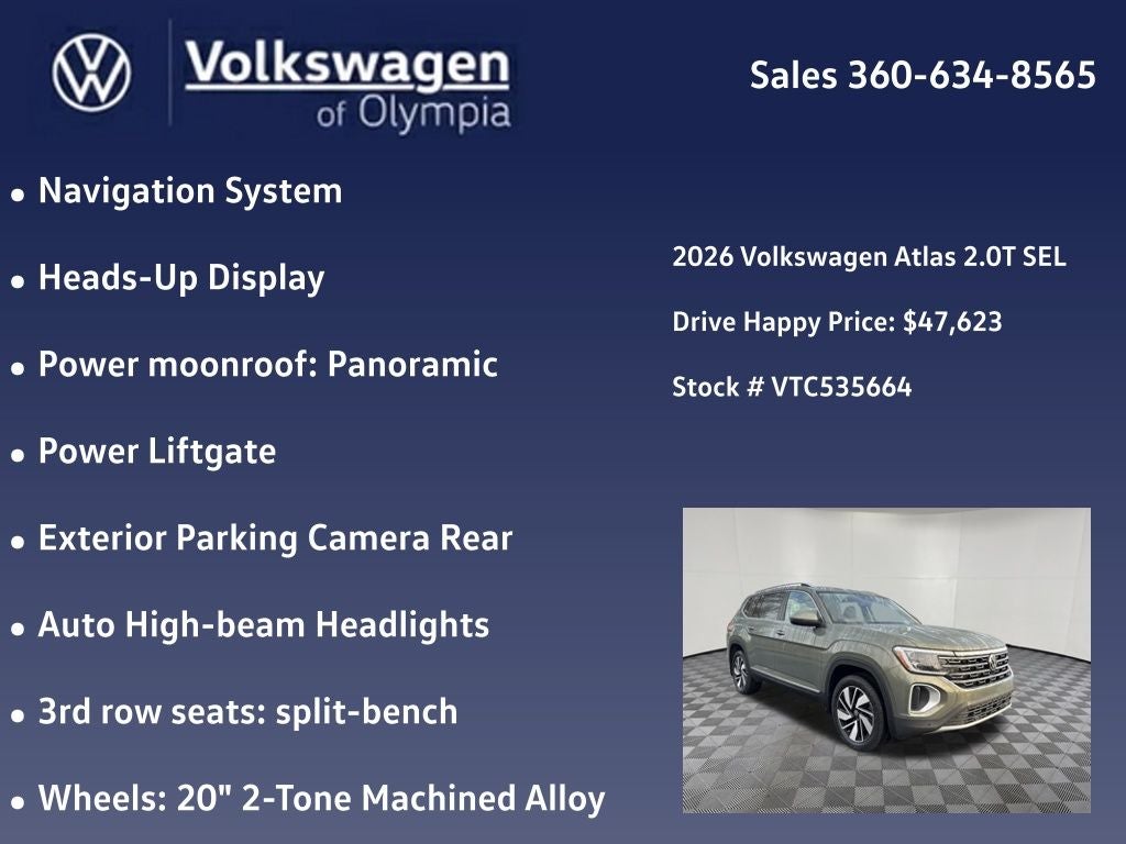 2026 Volkswagen Atlas 2.0T SEL