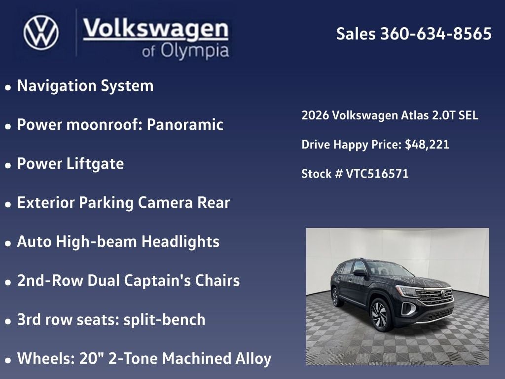 2026 Volkswagen Atlas 2.0T SEL