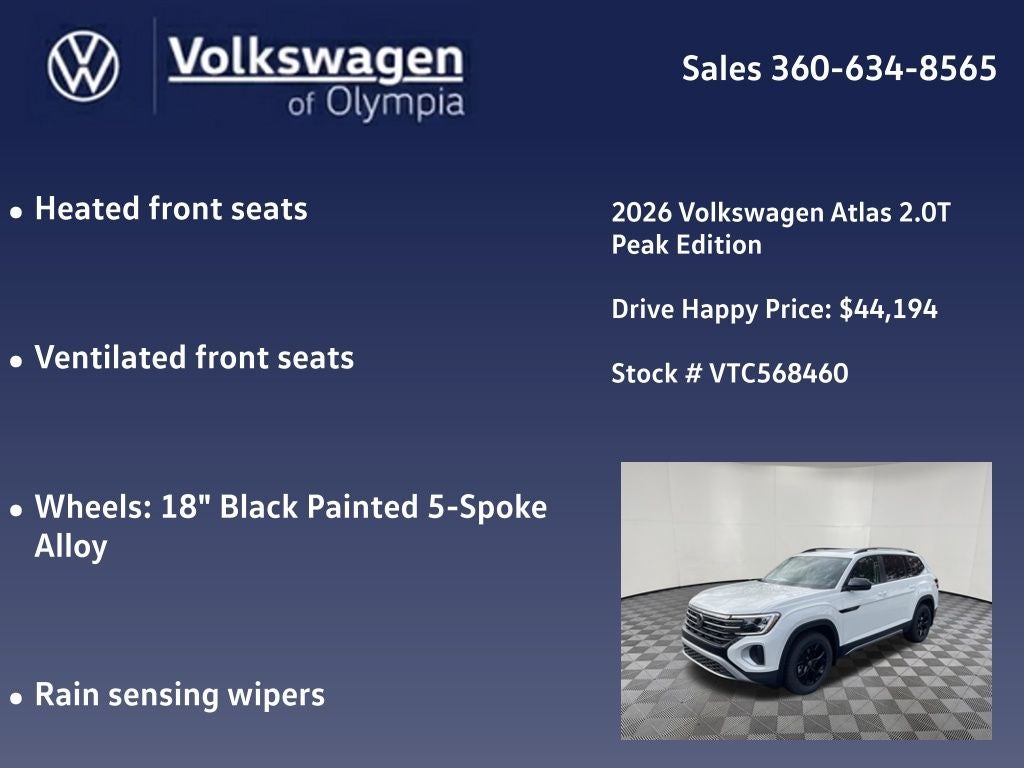 2026 Volkswagen Atlas 2.0T Peak Edition
