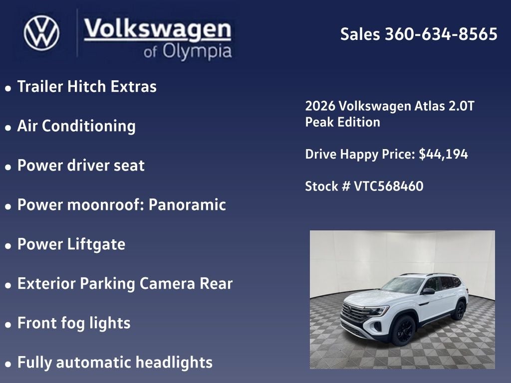 2026 Volkswagen Atlas 2.0T Peak Edition