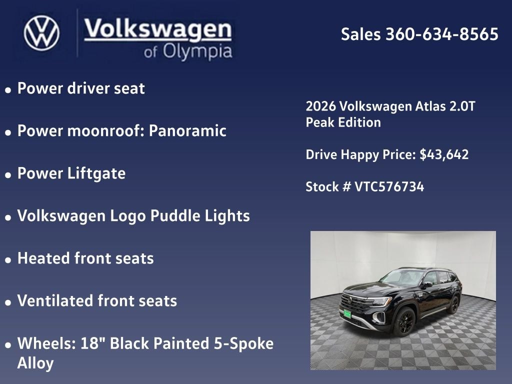 2026 Volkswagen Atlas 2.0T Peak Edition