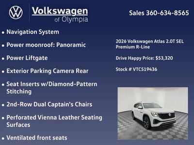 2026 Volkswagen Atlas 2.0T SEL Premium R-Line