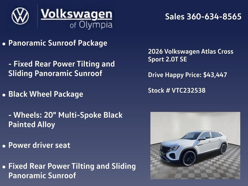 2026 Volkswagen Atlas Cross Sport 2.0T SE w/Technology