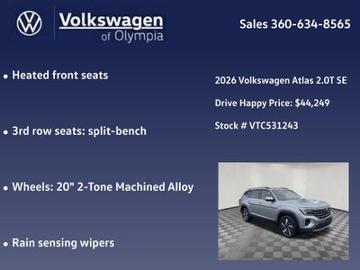 2026 Volkswagen Atlas 2.0T SE w/Technology