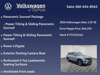 2026 Volkswagen Atlas 2.0T SE w/Technology