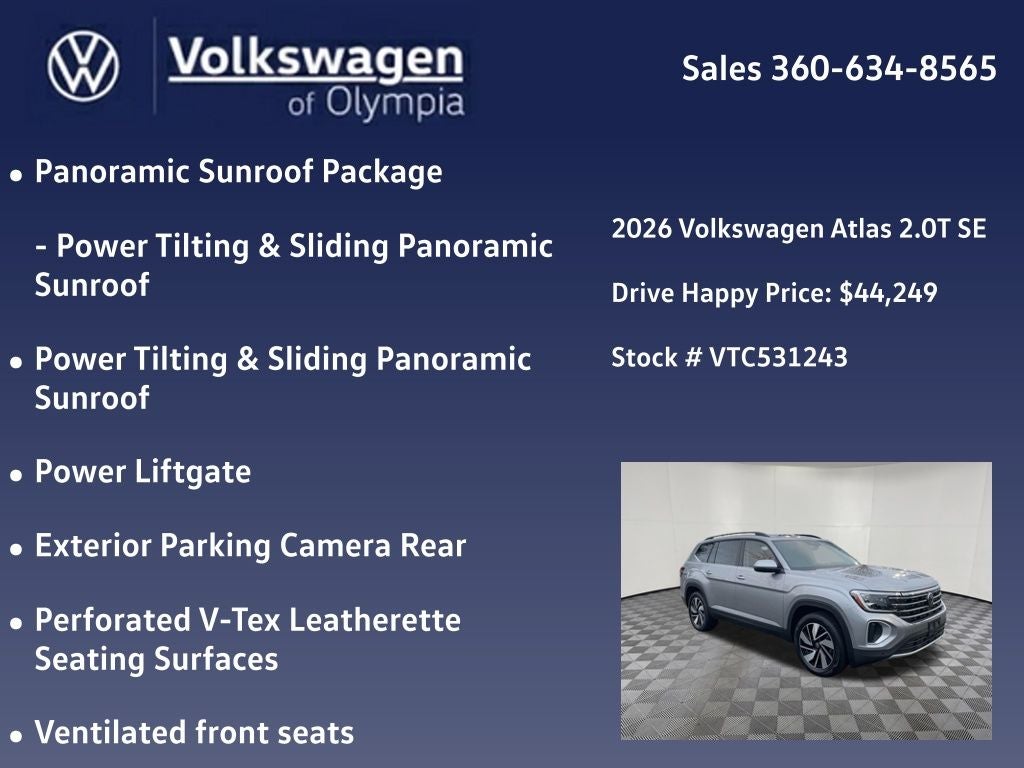 2026 Volkswagen Atlas 2.0T SE w/Technology