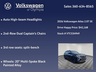 2026 Volkswagen Atlas 2.0T SE w/Technology