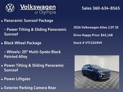 2026 Volkswagen Atlas 2.0T SE w/Technology