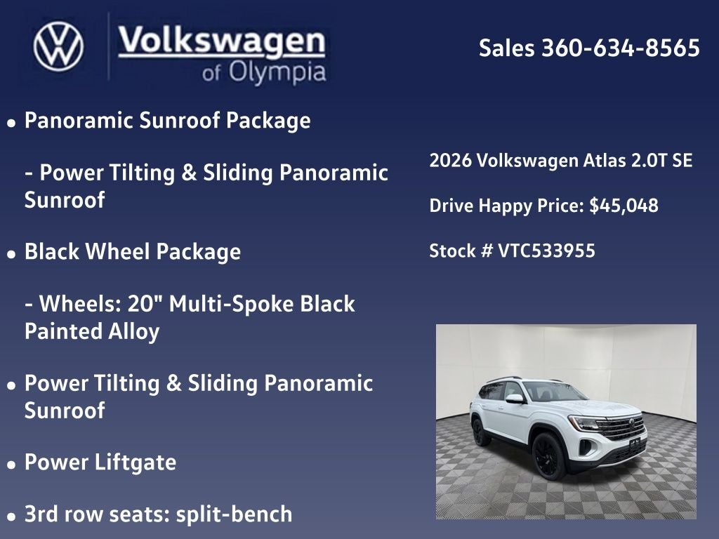 2026 Volkswagen Atlas 2.0T SE w/Technology