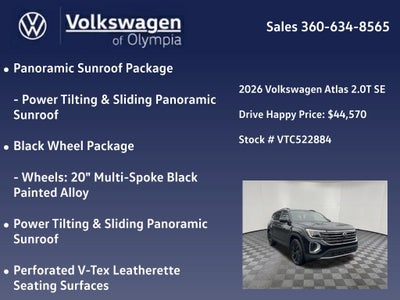 2026 Volkswagen Atlas 2.0T SE w/Technology