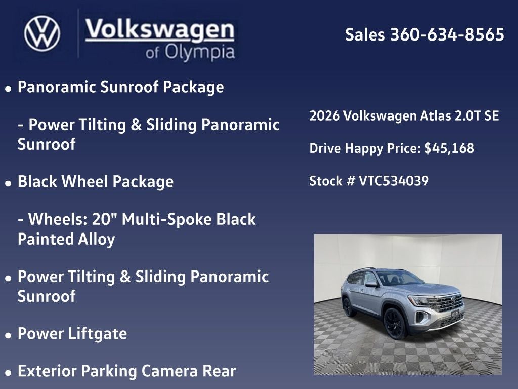 2026 Volkswagen Atlas 2.0T SE w/Technology