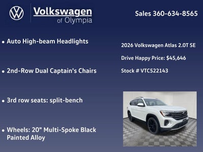 2026 Volkswagen Atlas 2.0T SE w/Technology