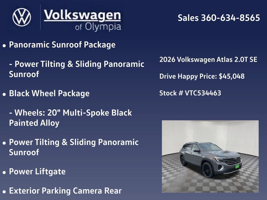 2026 Volkswagen Atlas 2.0T SE w/Technology
