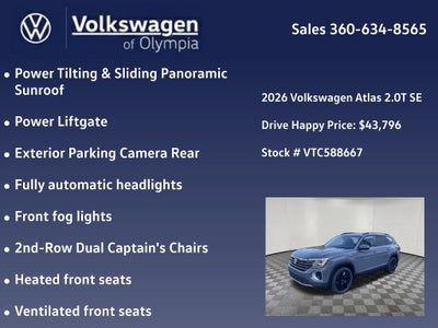 2026 Volkswagen Atlas 2.0T SE w/Technology