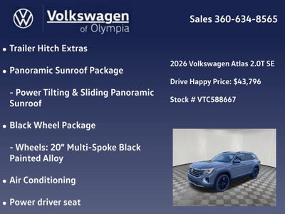 2026 Volkswagen Atlas 2.0T SE w/Technology