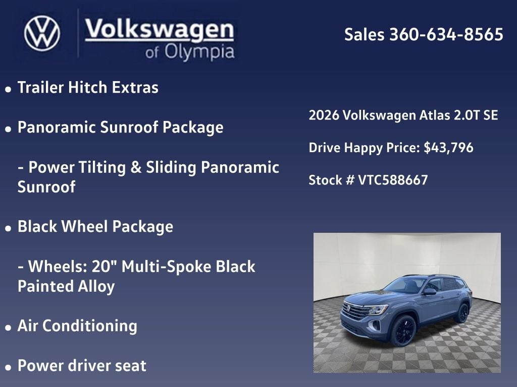 2026 Volkswagen Atlas 2.0T SE w/Technology