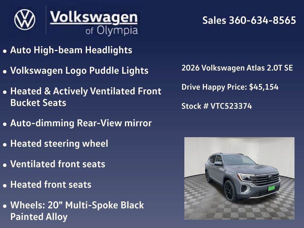 2026 Volkswagen Atlas 2.0T SE w/Technology
