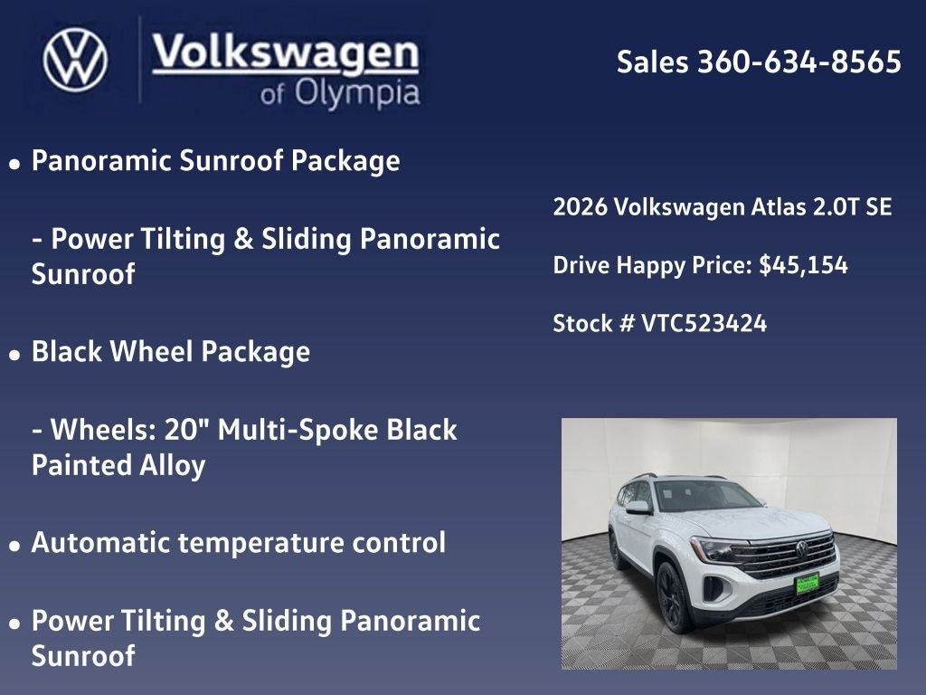 2026 Volkswagen Atlas 2.0T SE w/Technology