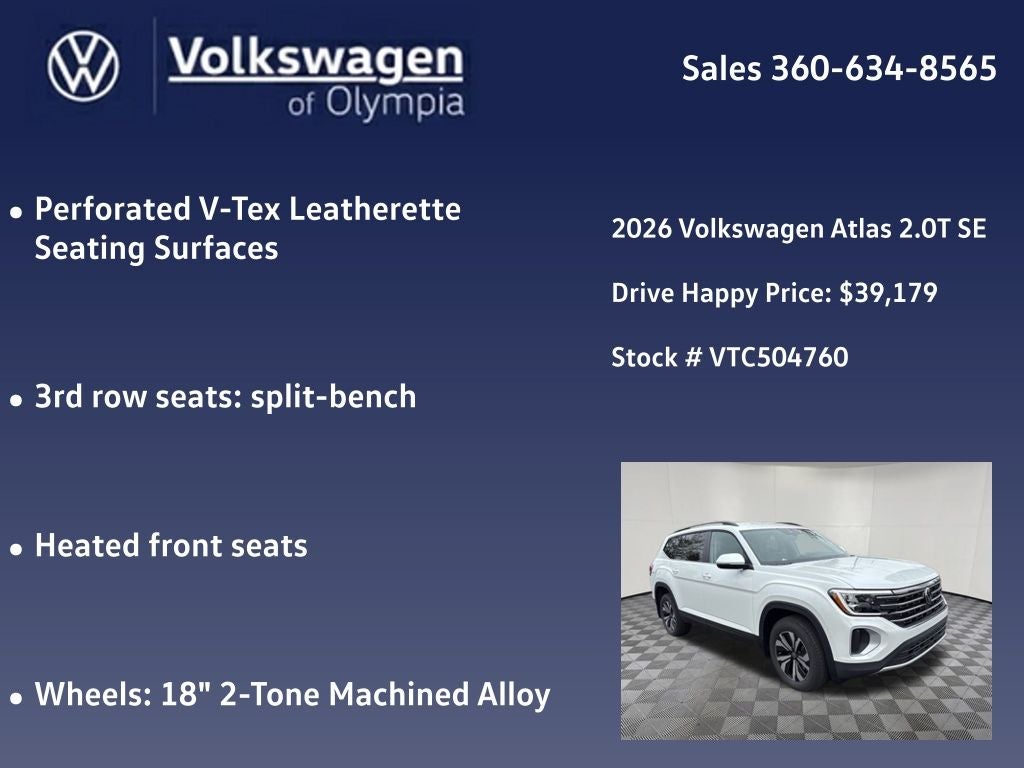 2026 Volkswagen Atlas 2.0T SE