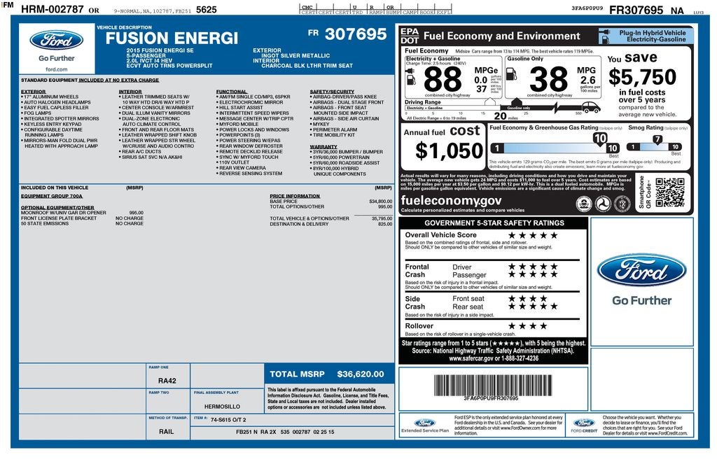 2015 Ford Fusion Energi SE Luxury