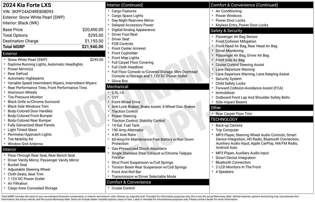 2024 Kia Forte LXS