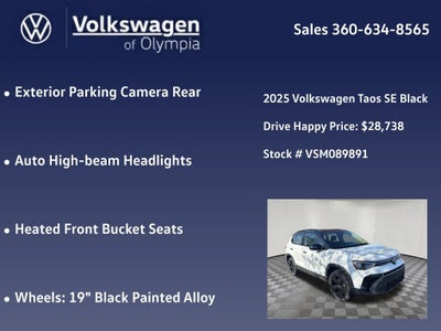 2025 Volkswagen Taos 1.5T SE Black
