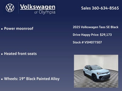 2025 Volkswagen Taos 1.5T SE Black
