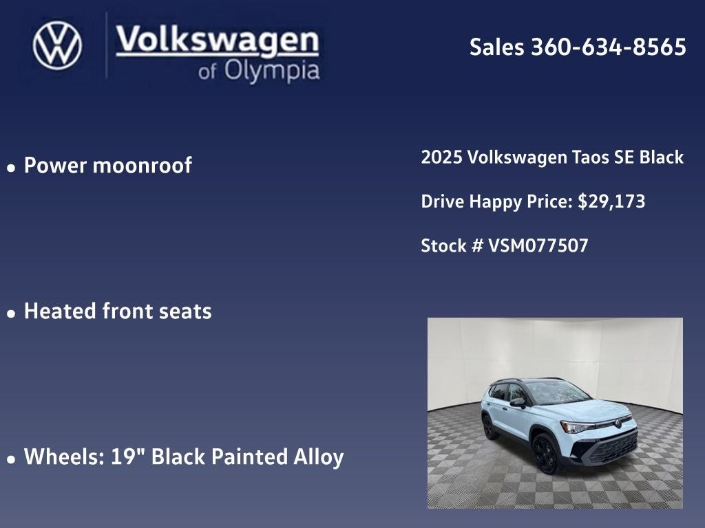 2025 Volkswagen Taos 1.5T SE Black