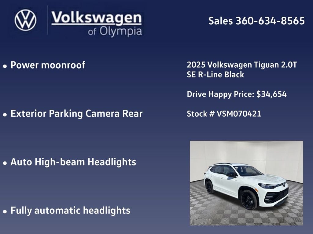 2025 Volkswagen Tiguan 2.0T SE R-Line Black