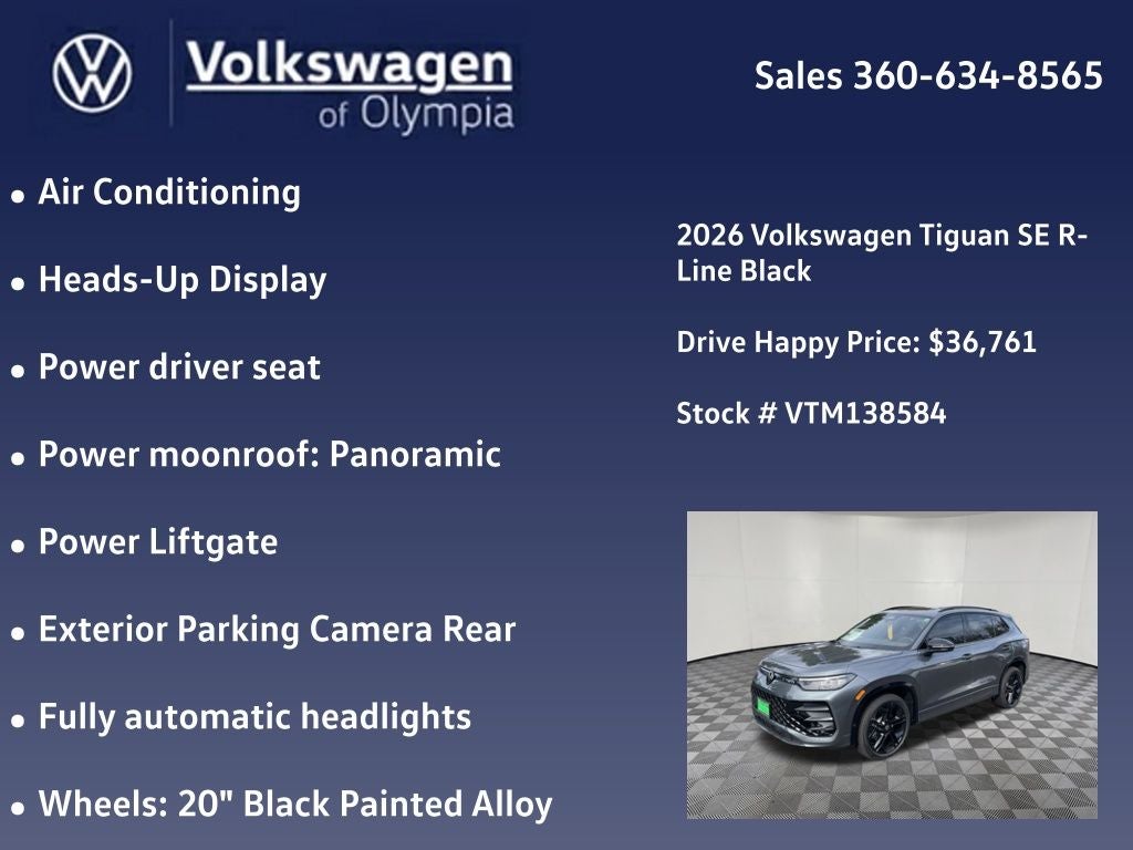 2026 Volkswagen Tiguan 2.0T SE R-Line Black