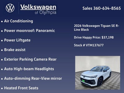 2026 Volkswagen Tiguan 2.0T SE R-Line Black