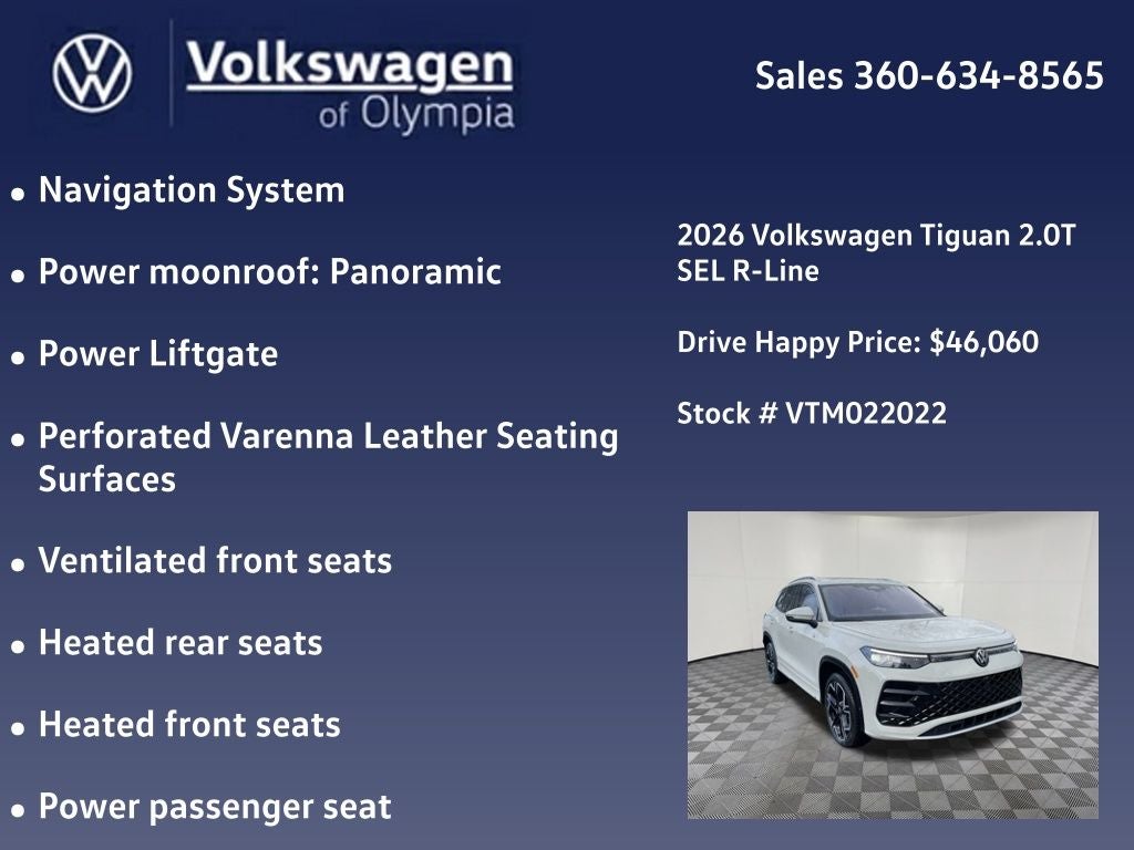 2026 Volkswagen Tiguan 2.0T SEL R-Line Turbo