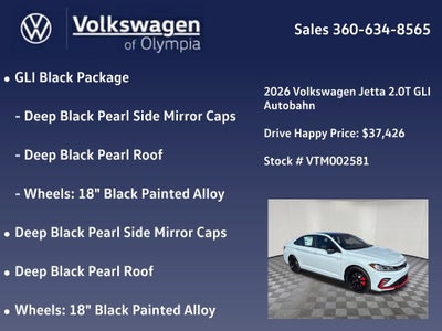 2026 Volkswagen Jetta GLI 2.0T Autobahn