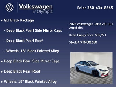 2026 Volkswagen Jetta GLI 2.0T Autobahn