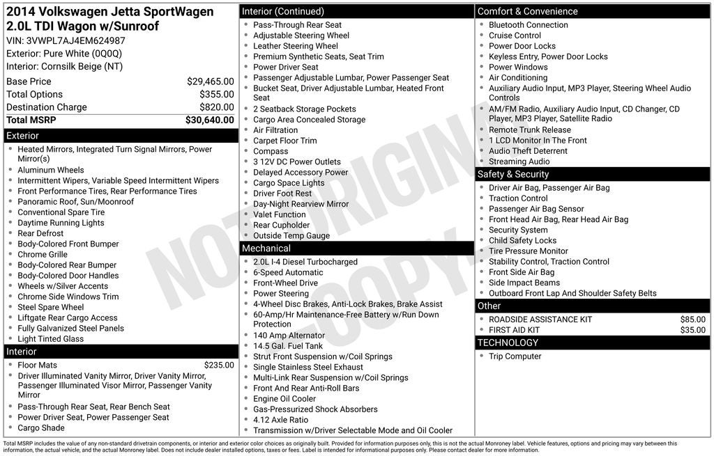 2014 Volkswagen Jetta SportWagen 2.0L TDI