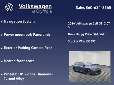 2026 Volkswagen Golf GTI 2.0T SE