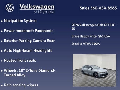 2026 Volkswagen Golf GTI 2.0T SE