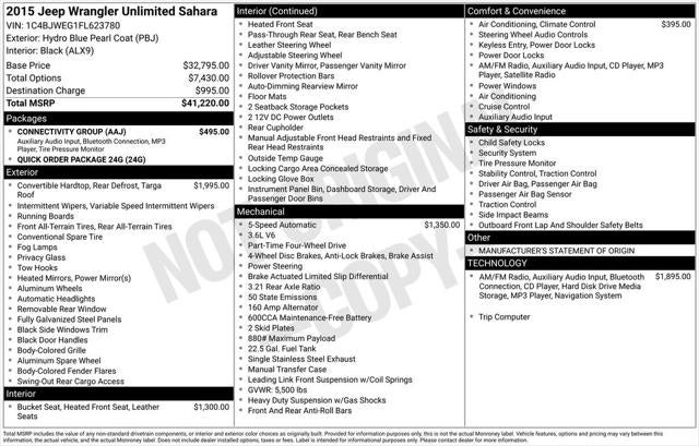 2015 Jeep Wrangler Unlimited Sahara