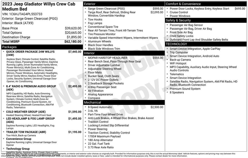 2023 Jeep Gladiator Willys