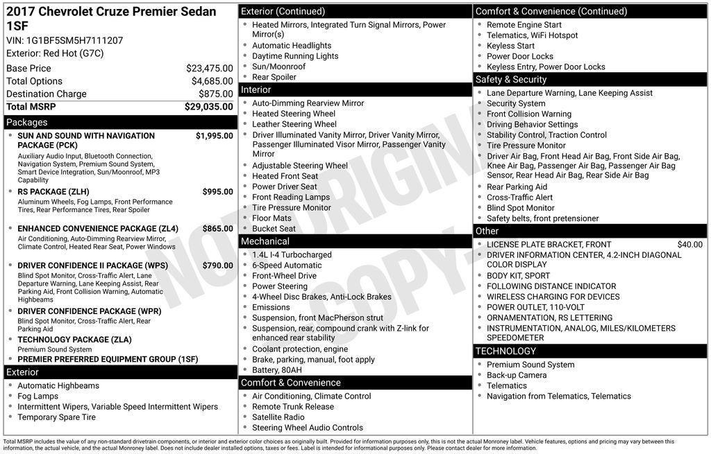 2017 Chevrolet Cruze Premier
