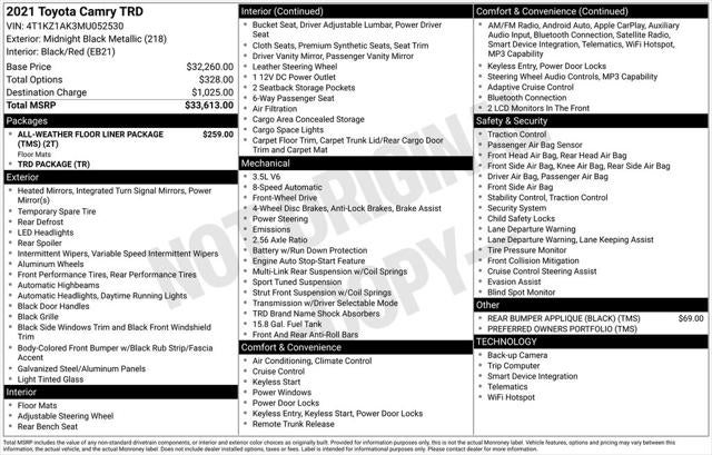 2021 Toyota Camry TRD V6
