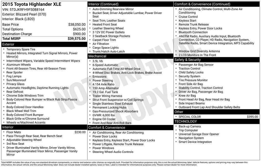 2015 Toyota Highlander XLE V6