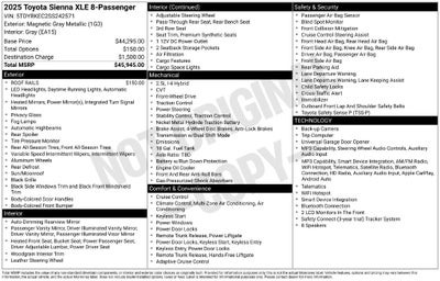 2025 Toyota Sienna XLE 8 Passenger